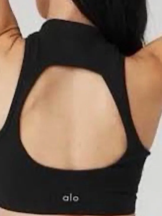 ALO Yoga Goddess Ribbed Dynamite crop tank black small - Picture 2 of 7